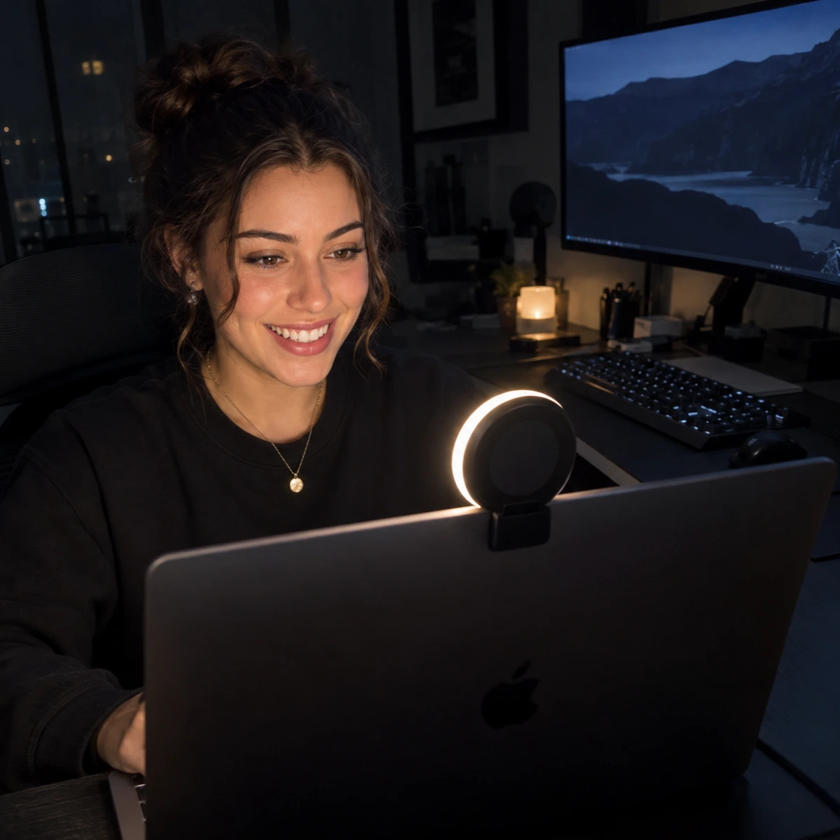 Clip-On Ring Light for Laptop and Monitor, USB