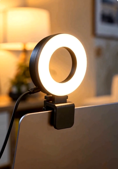 Clip-On Ring Light for Laptop and Monitor, USB
